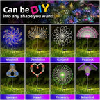 YOTOZU 2 PCS Solar Firework Light, Outdoor Solar Garden Decorative Lights 120 LED Powered 40 Copper Wires String DIY Landscape Light for Walkway Pathway Backyard Decoration Parties Perfect Gifts(Pink)