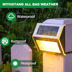 12-Pack Solar Fence Step Lights, Waterproof