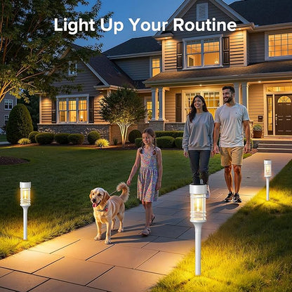 LETMY Solar Pathway Lights Outdoor, 8 Pack Solar Lights Outdoor Waterproof IP65, Bright Solar Garden Lights Outdoor for Yard Walkway Driveway Landscape Garden Decor（White）