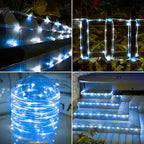 Waterproof Solar Rope Lights 66ft, Garden LED String