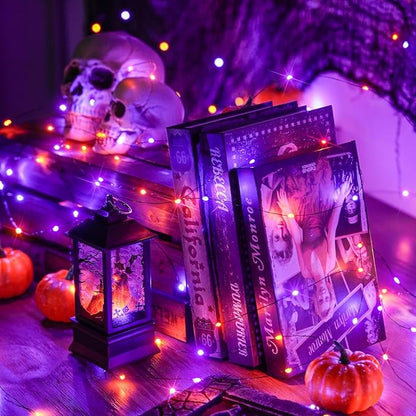 4-Pack Halloween LED String Lights, Waterproof Timer Lights