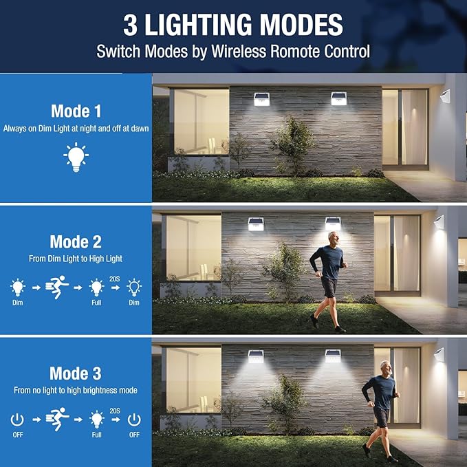 Solar Lights Outdoor Waterproof, 10 Pack 140LED Ultra-Bright Motion Sensor Light, 3 Modes Solar Powered Fence Lights, Solar Security Wall Lights for Garden Yard Outside(Cool White)