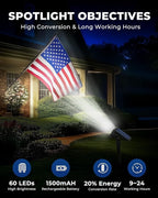 60 LED Solar Garden Spotlights 4-Pack, LED
