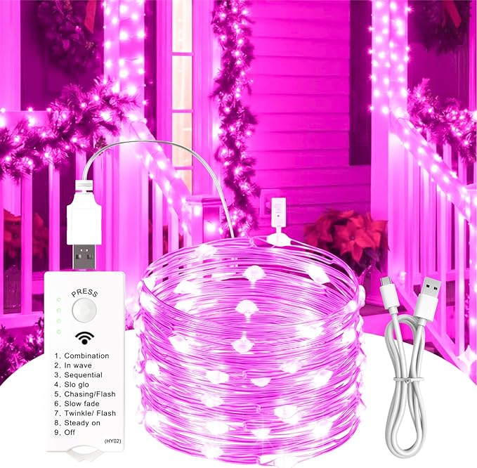 16ft Christmas LED String Lights, Waterproof Timer Lights