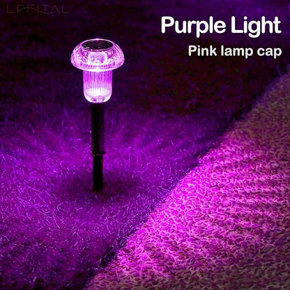 16 Pack Halloween Solar Lights Outdoor Hot Pink Solar Pathway Lights Outdoor Purple Mushroom LED Waterproof Lighting Stake for Outside, Yard, Path, Garden, Lawn, Patio, Landscape Decorations