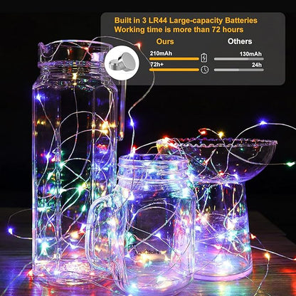 12-Pack Christmas String Lights, 20 LED Waterproof Twinkle Lights