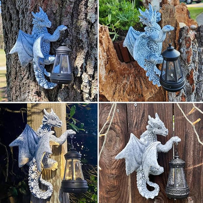 Dragon Tree Hugger Garden Decor - 9.3 Inch Garden Statues Lawn Ornaments for Outside Balcony Yard Art Outdoor,Garden Gifts for Women,Mom,Grandma