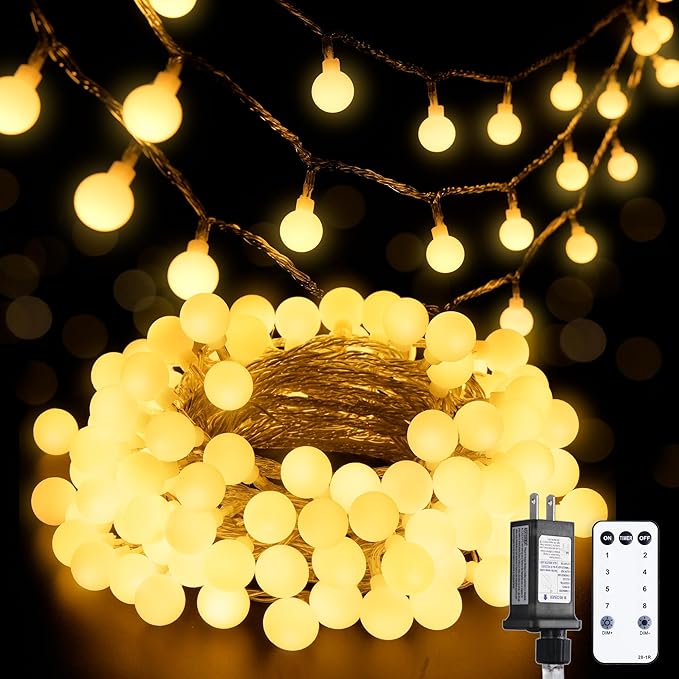 33ft Christmas LED String Lights, Waterproof Timer Lights