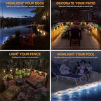 4-Pack Solar Patio Lights, Warm White LED