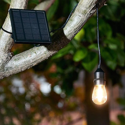 Solar Light Bulb Dusk to Dawn Solar Lights Indoor Waterproof 3000K with Cable 9.8FT Portable Hanging Pendant for Replacement DIY, Chicken Coop, Outdoor 2 Pack