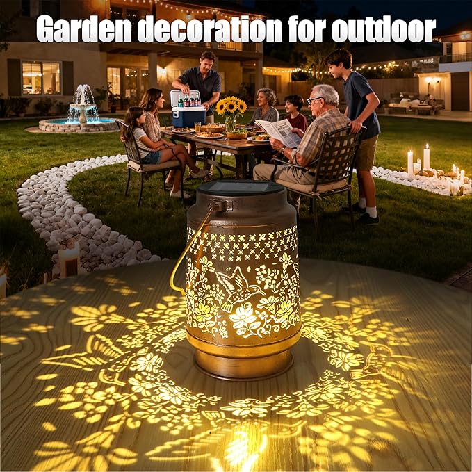 Hummingbird Solar Hanging Lanterns, Classic Outdoor Decor