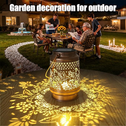 Hummingbird Solar Lantern - Outdoor Decorative Solar Lanterns for Garden, Patio, Backyard, and Porch - Waterproof Hanging Lantern for Outside - Perfect Gifts for Women