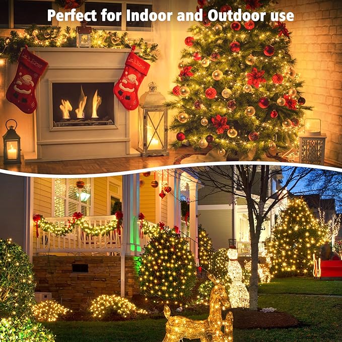 4-Pack Christmas String Lights, 4ft 50 LED Waterproof Twinkle Lights