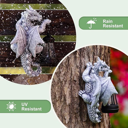Dragon Tree Hugger Garden Decor - 9.3 Inch Garden Statues Lawn Ornaments for Outside Balcony Yard Art Outdoor,Garden Gifts for Women,Mom,Grandma