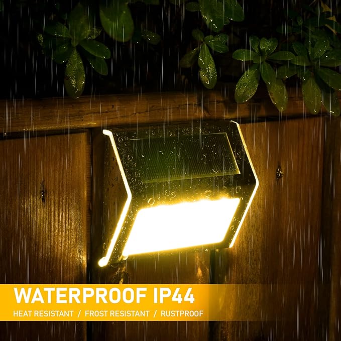 SOLPEX Solar Step Lights, 6 Pack Solar Stair Lights, Outdoor Fence Lighting, Solar Powered Deck Lights Waterproof 4 LEDs for Stairway Patio Porch Pathway Walkway Garden (Warm White)