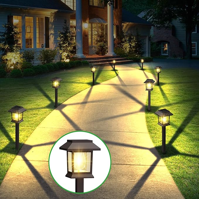 Solar Garden Path Lights 12-Pack, Waterproof