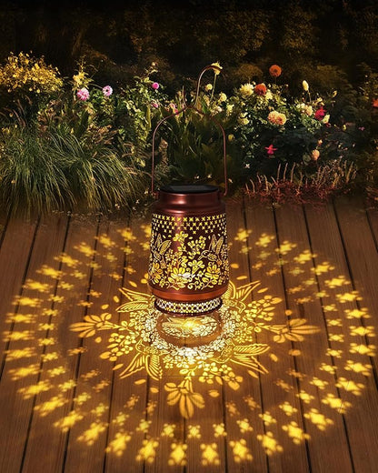 Solar Lanterns Outdoor Waterproof Hummingbird Elegant Garden Decor Birthday Gifts for Grandma Women Mom Sister Metal Hanging Solar Lights Decorations Outside for Backyard, Patio, Lawn, Porch