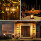 4-Pack Decorative Backyard Solar Lanterns for Garden, Waterproof LED