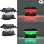 2-Pack Solar Deck Post Lights, Outdoor LED Caps