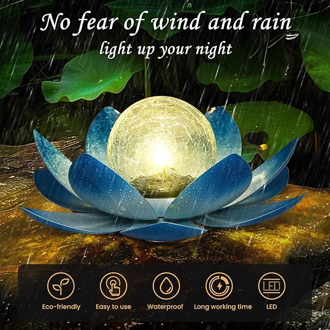 Blue Solar Pathway Lights, Driveway LED