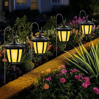 Viewsun 34 Inch Solar Hanging Lights, Shepherd Hook Lights with 4 Lighting Modes Waterproof Outdoor Decorative Solar Lantern Lights for Garden Decor, Patio, Backyard, Pathway, 6 Pack
