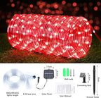 Solar Rope Lights Outdoor, 2-Pack 132ft Total, 400 LED 8-Mode Waterproof String Tube Lights for Garden & Patio, Red