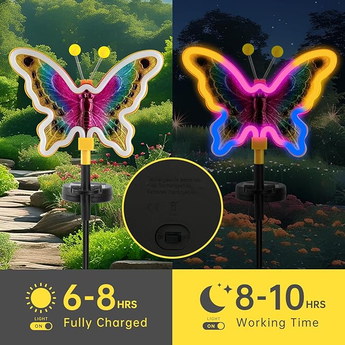 Solar Pathway Lights 2-Pack, Yard LED