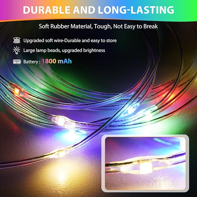 8ft Multicolor Outdoor Edison String Lights, Weatherproof
