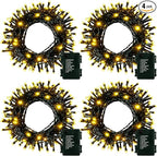 4-Pack 5ft Christmas LED String Lights, Waterproof Timer Lights