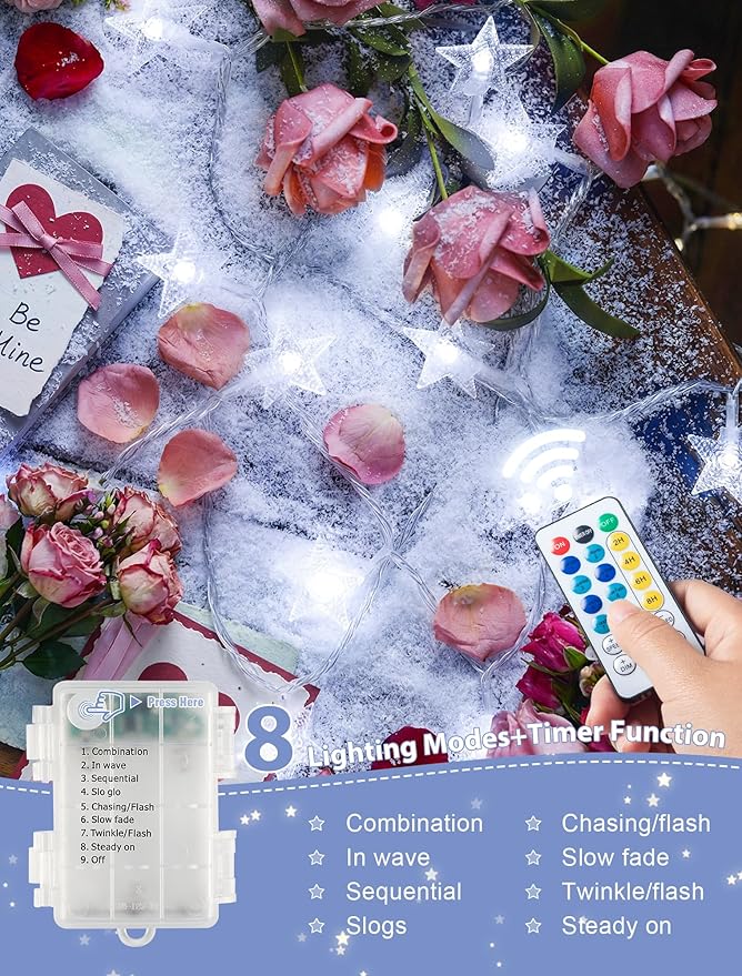 50 LED Christmas Twinkle Lights, 4ft Waterproof for Backyard