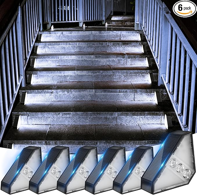 6-Pack Solar Patio Lights, Cool White LED