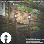 Black Solar Lamp Post Light, Outdoor Post Lighting