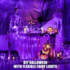 2-Pack 66ft Christmas LED String Lights, Waterproof Timer Lights