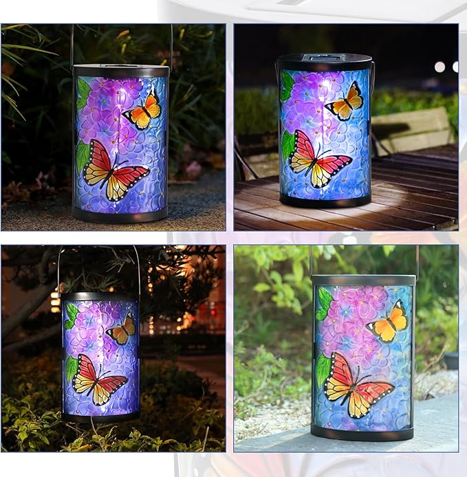 Butterfly Solar Lantern Set, Decorative Patio Lighting