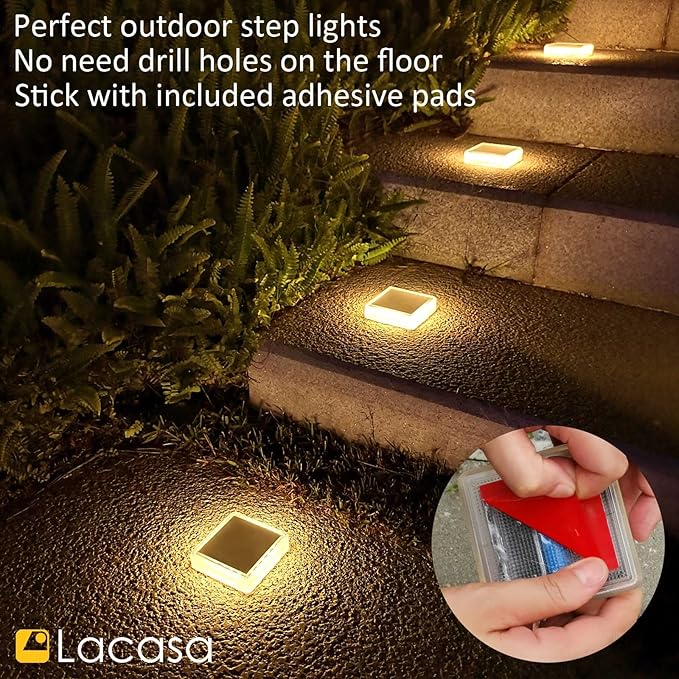 Solar Yard Path Lights 4-Pack, IP68 Waterproof