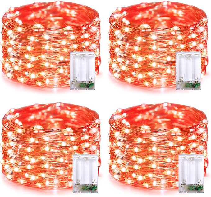 Christmas Yard String Lights 4-Pack, 1ft 50 LED Waterproof