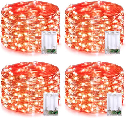 Christmas Yard String Lights 4-Pack, 1ft 50 LED Waterproof