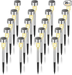 20-Pack IP44 Solar Landscape Lights for Garden