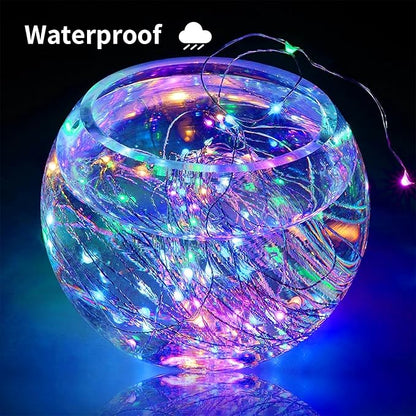 Solar String Lights Outdoor, 33 Feet 100 LEDs 8 Modes Solar Fairy Lights for Outside, Waterproof Outdoor Light for Patio Yard Christmas Tree Halloween Wedding Party Decorations, Colorful