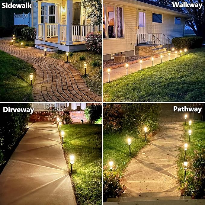 4-Pack Solar Pathway Lights, Waterproof LED Yard Lights