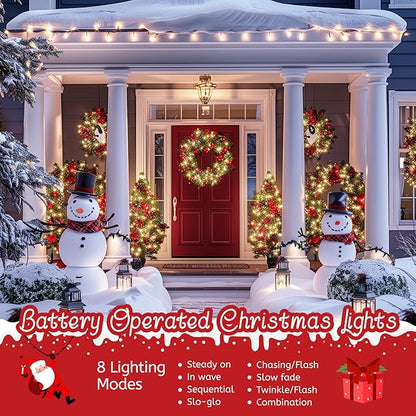 Christmas Fairy Lights 4-Pack, 132ft 400 LED Battery Twinkle Lights