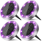 4-Pack Flat Solar Driveway Lights, Waterproof LED