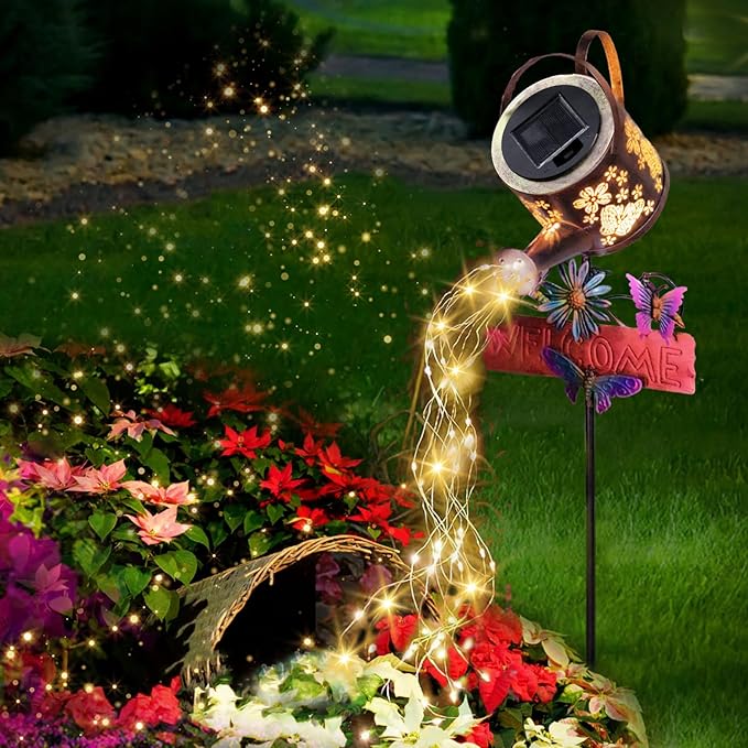 Solar Watering Can Light, Solar Yard Decorations Outdoor,Garden Decor Lights for Yard,IP65 Waterproof Hanging Lantern Lights,Outside Patio Lawn (Warm White)