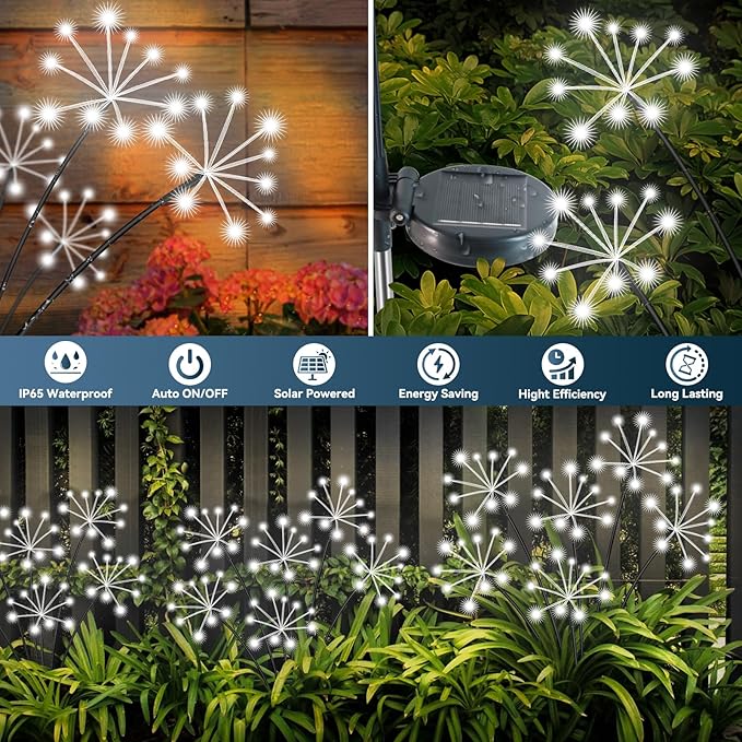 2-Pack Solar Landscape Lights for Driveway
