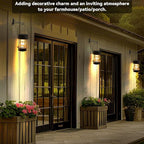 Courtyard Solar Lantern Set 2-Pack, Rustic Outdoor Lighting