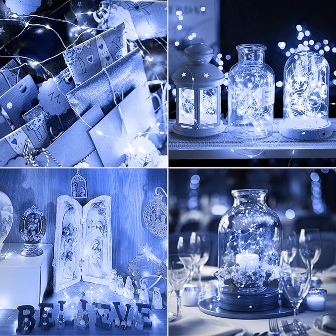 30-Pack 7ft Christmas LED String Lights, Waterproof Timer Lights