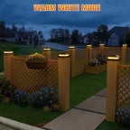 6-Pack Warm White Solar Deck Post Lights, Outdoor LED Caps