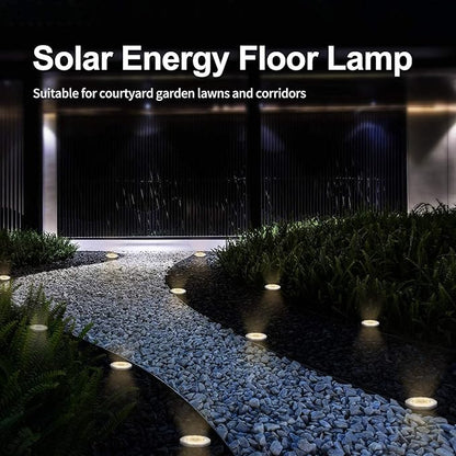 Aogist Solar Ground Lights - 12 Pack, 8 LED, Waterproof Outdoor Disk Lights for Pathway, Yard, Walkway, Patio, Lawn Path (Warm White)