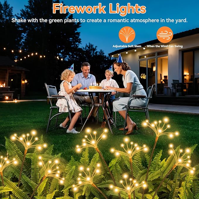 2-Pack Solar Pathway Lights, Waterproof LED Driveway Lights
