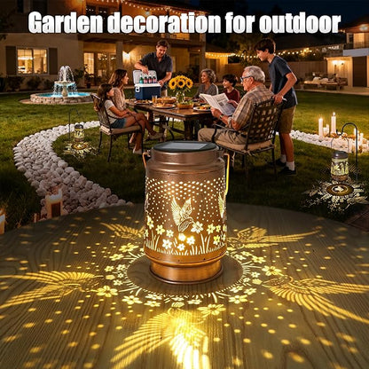 Hummingbird Solar Lantern 2 Pack - Outdoor Decorative Solar Lanterns for Garden, Patio, Backyard, and Porch - Waterproof Hanging Lantern for Outside - Perfect Gifts for Women